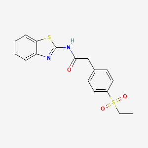 molecular formula C17H16N2O3S2 B3309627 N-(benzo[d]thiazol-2-yl)-2-(4-(ethylsulfonyl)phenyl)acetamide CAS No. 942009-14-5