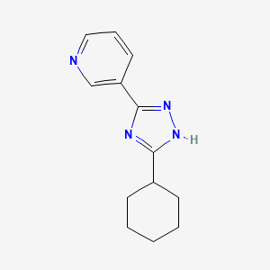 molecular formula C13H16N4 B3309651 3-(3-cyclohexyl-1H-1,2,4-triazol-5-yl)pyridine CAS No. 942025-97-0