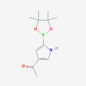 B3309658 1-(5-(4,4,5,5-Tetramethyl-1,3,2-dioxaborolan-2-YL)-1H-pyrrol-3-YL)ethanone CAS No. 942070-43-1