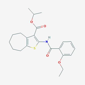 molecular formula C22H27NO4S B330967 isopropyl 2-[(2-ethoxybenzoyl)amino]-5,6,7,8-tetrahydro-4H-cyclohepta[b]thiophene-3-carboxylate 