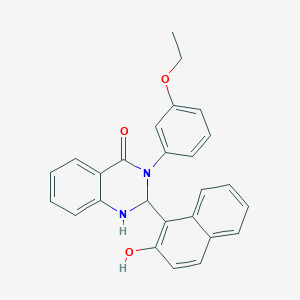 molecular formula C26H22N2O3 B330969 3-(3-ethoxyphenyl)-2-(2-hydroxy-1-naphthyl)-2,3-dihydro-4(1H)-quinazolinone 