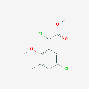 molecular formula C11H12Cl2O3 B3309691 Methyl 2-chloro-2-(5-chloro-2-methoxy-3-methylphenyl)acetate CAS No. 94242-10-1