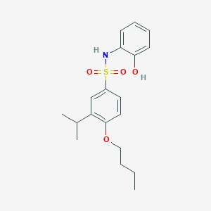 molecular formula C19H25NO4S B3309709 4-butoxy-N-(2-hydroxyphenyl)-3-(propan-2-yl)benzene-1-sulfonamide CAS No. 942789-52-8