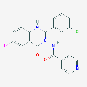 molecular formula C20H14ClIN4O2 B330973 N-(2-(3-chlorophenyl)-6-iodo-4-oxo-1,4-dihydro-3(2H)-quinazolinyl)isonicotinamide 