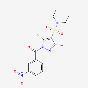 4-[(Diethylamino)sulfonyl]-3,5-dimethylpyrazolyl 3-nitrophenyl ketone