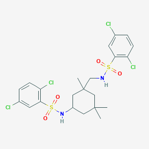 molecular formula C22H26Cl4N2O4S2 B330974 2,5-dichloro-N-[3-({[(2,5-dichlorophenyl)sulfonyl]amino}methyl)-3,5,5-trimethylcyclohexyl]benzenesulfonamide 