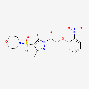 molecular formula C17H20N4O7S B3309778 4-({3,5-dimethyl-1-[(2-nitrophenoxy)acetyl]-1H-pyrazol-4-yl}sulfonyl)morpholine CAS No. 943105-34-8