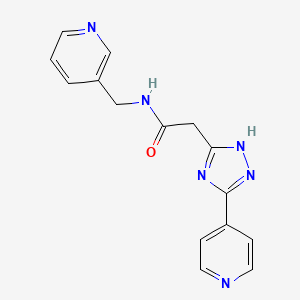 molecular formula C15H14N6O B3309786 N-(pyridin-3-ylmethyl)-2-(3-(pyridin-4-yl)-1H-1,2,4-triazol-5-yl)acetamide CAS No. 943115-28-4
