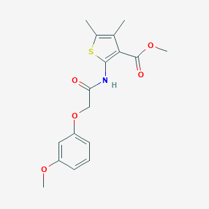 molecular formula C17H19NO5S B330979 Methyl 2-(2-(3-methoxyphenoxy)acetamido)-4,5-dimethylthiophene-3-carboxylate 
