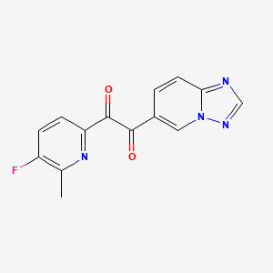 molecular formula C14H9FN4O2 B3309830 1-([1,2,4]Triazolo[1,5-a]pyridin-6-yl)-2-(5-fluoro-6-methylpyridin-2-yl)ethane-1,2-dione CAS No. 943442-82-8