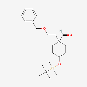 molecular formula C22H36O3Si B3309837 4-[Tert-butyl(dimethyl)silyl]oxy-1-(2-phenylmethoxyethyl)cyclohexane-1-carbaldehyde CAS No. 943515-17-1