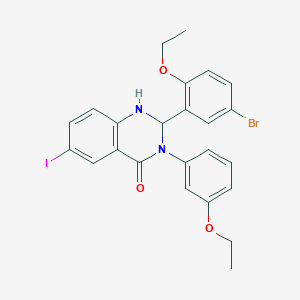molecular formula C24H22BrIN2O3 B330984 2-(5-bromo-2-ethoxyphenyl)-3-(3-ethoxyphenyl)-6-iodo-2,3-dihydro-4(1H)-quinazolinone 