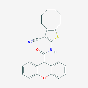 molecular formula C25H22N2O2S B330986 N-(3-cyano-4,5,6,7,8,9-hexahydrocycloocta[b]thiophen-2-yl)-9H-xanthene-9-carboxamide 