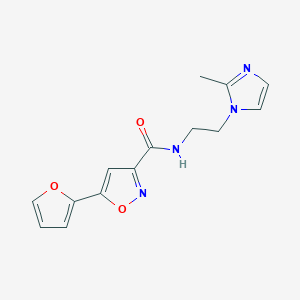 5-(furan-2-yl)-N-(2-(2-methyl-1H-imidazol-1-yl)ethyl)isoxazole-3-carboxamide