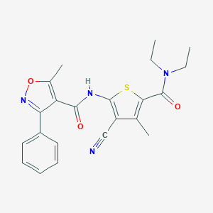 N-[3-cyano-5-(diethylcarbamoyl)-4-methylthiophen-2-yl]-5-methyl-3-phenyl-1,2-oxazole-4-carboxamide