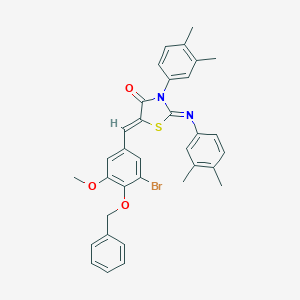 molecular formula C34H31BrN2O3S B330999 5-[4-(Benzyloxy)-3-bromo-5-methoxybenzylidene]-3-(3,4-dimethylphenyl)-2-[(3,4-dimethylphenyl)imino]-1,3-thiazolidin-4-one 