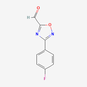 molecular formula C9H5FN2O2 B3310123 3-(4-Fluorophenyl)-1,2,4-oxadiazole-5-carbaldehyde CAS No. 944906-08-5
