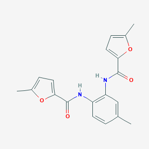 molecular formula C19H18N2O4 B331015 5-methyl-N-{4-methyl-2-[(5-methyl-2-furoyl)amino]phenyl}-2-furamide 