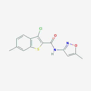 molecular formula C14H11ClN2O2S B331020 3-chloro-6-methyl-N-(5-methyl-3-isoxazolyl)-1-benzothiophene-2-carboxamide 