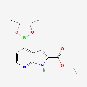 B3310228 1H-Pyrrolo[2,3-B]pyridine-2-carboxylic acid, 4-(4,4,5,5-tetramethyl-1,3,2-dioxaborolan-2-YL)-, ethyl ester CAS No. 945865-21-4