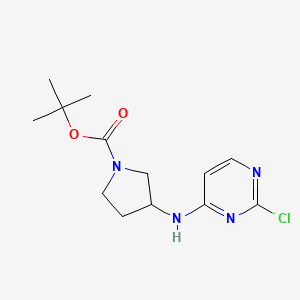 molecular formula C13H19ClN4O2 B3310233 叔丁基 3-((2-氯嘧啶-4-基)氨基)吡咯烷-1-羧酸酯 CAS No. 945895-38-5