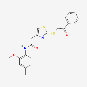 N-(2-methoxy-4-methylphenyl)-2-(2-((2-oxo-2-phenylethyl)thio)thiazol-4-yl)acetamide