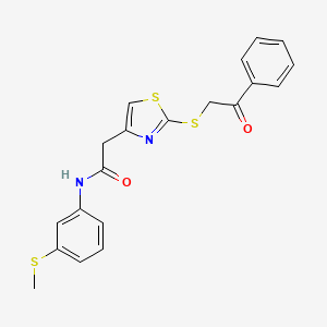 N-(3-(methylthio)phenyl)-2-(2-((2-oxo-2-phenylethyl)thio)thiazol-4-yl)acetamide