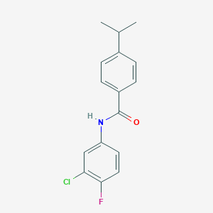 molecular formula C16H15ClFNO B331033 N-(3-chloro-4-fluorophenyl)-4-(propan-2-yl)benzamide 