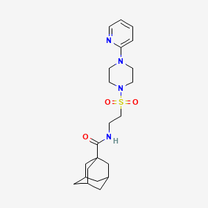 molecular formula C22H32N4O3S B3310332 (1R,3s)-N-(2-((4-(pyridin-2-yl)piperazin-1-yl)sulfonyl)ethyl)adamantane-1-carboxamide CAS No. 946200-73-3