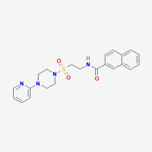 molecular formula C22H24N4O3S B3310337 N-(2-((4-(pyridin-2-yl)piperazin-1-yl)sulfonyl)ethyl)-2-naphthamide CAS No. 946201-40-7