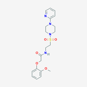 molecular formula C20H26N4O5S B3310341 2-(2-methoxyphenoxy)-N-(2-((4-(pyridin-2-yl)piperazin-1-yl)sulfonyl)ethyl)acetamide CAS No. 946201-65-6