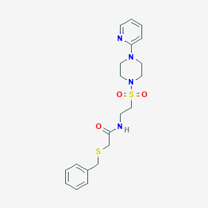 molecular formula C20H26N4O3S2 B3310344 2-(benzylthio)-N-(2-((4-(pyridin-2-yl)piperazin-1-yl)sulfonyl)ethyl)acetamide CAS No. 946202-05-7