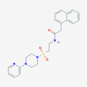molecular formula C23H26N4O3S B3310359 2-(naphthalen-1-yl)-N-(2-((4-(pyridin-2-yl)piperazin-1-yl)sulfonyl)ethyl)acetamide CAS No. 946202-38-6