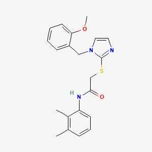 molecular formula C21H23N3O2S B3310366 N-(2,3-dimethylphenyl)-2-((1-(2-methoxybenzyl)-1H-imidazol-2-yl)thio)acetamide CAS No. 946202-94-4