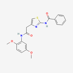 N-(4-(2-((2,5-dimethoxyphenyl)amino)-2-oxoethyl)thiazol-2-yl)benzamide