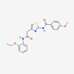 molecular formula C21H21N3O4S B3310404 N-(4-(2-((2-ethoxyphenyl)amino)-2-oxoethyl)thiazol-2-yl)-4-methoxybenzamide CAS No. 946204-01-9