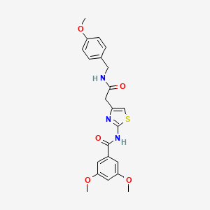 molecular formula C22H23N3O5S B3310412 3,5-dimethoxy-N-(4-(2-((4-methoxybenzyl)amino)-2-oxoethyl)thiazol-2-yl)benzamide CAS No. 946204-20-2