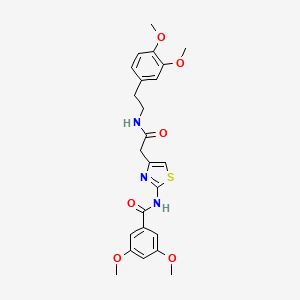 molecular formula C24H27N3O6S B3310419 N-(4-(2-((3,4-dimethoxyphenethyl)amino)-2-oxoethyl)thiazol-2-yl)-3,5-dimethoxybenzamide CAS No. 946204-24-6