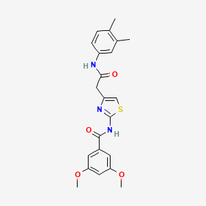 molecular formula C22H23N3O4S B3310426 N-(4-(2-((3,4-dimethylphenyl)amino)-2-oxoethyl)thiazol-2-yl)-3,5-dimethoxybenzamide CAS No. 946204-40-6