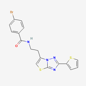 4-bromo-N-(2-(2-(thiophen-2-yl)thiazolo[3,2-b][1,2,4]triazol-6-yl)ethyl)benzamide