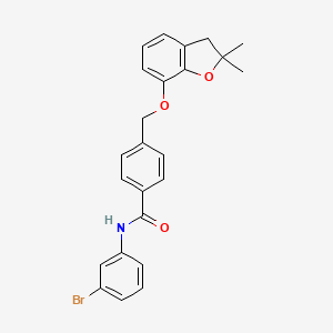 molecular formula C24H22BrNO3 B3310448 N-(3-bromophenyl)-4-{[(2,2-dimethyl-2,3-dihydro-1-benzofuran-7-yl)oxy]methyl}benzamide CAS No. 946205-24-9