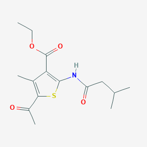 molecular formula C15H21NO4S B331048 Ethyl 5-acetyl-4-methyl-2-[(3-methylbutanoyl)amino]-3-thiophenecarboxylate 