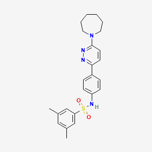 molecular formula C24H28N4O2S B3310482 N-[4-(6-azepan-1-ylpyridazin-3-yl)phenyl]-3,5-dimethylbenzenesulfonamide CAS No. 946207-08-5