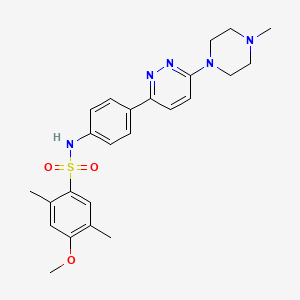 molecular formula C24H29N5O3S B3310488 4-methoxy-2,5-dimethyl-N-(4-(6-(4-methylpiperazin-1-yl)pyridazin-3-yl)phenyl)benzenesulfonamide CAS No. 946207-17-6