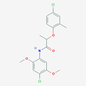 molecular formula C18H19Cl2NO4 B331050 N-(4-chloro-2,5-dimethoxyphenyl)-2-(4-chloro-2-methylphenoxy)propanamide 