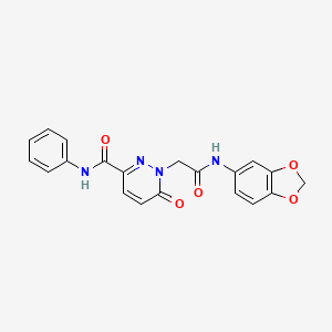 molecular formula C20H16N4O5 B3310511 1-[2-(1,3-benzodioxol-5-ylamino)-2-oxoethyl]-6-oxo-N-phenyl-1,6-dihydropyridazine-3-carboxamide CAS No. 946207-80-3