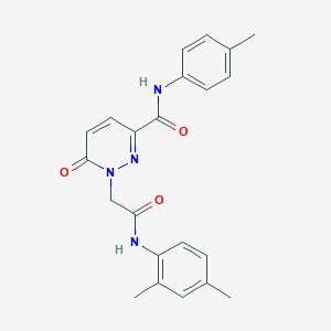molecular formula C22H22N4O3 B3310518 1-(2-((2,4-dimethylphenyl)amino)-2-oxoethyl)-6-oxo-N-(p-tolyl)-1,6-dihydropyridazine-3-carboxamide CAS No. 946208-02-2