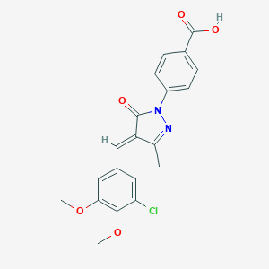 molecular formula C20H17ClN2O5 B331052 4-[4-(3-chloro-4,5-dimethoxybenzylidene)-3-methyl-5-oxo-4,5-dihydro-1H-pyrazol-1-yl]benzoic acid 