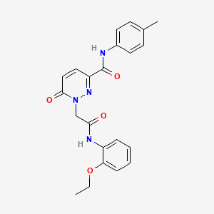 molecular formula C22H22N4O4 B3310521 1-(2-((2-ethoxyphenyl)amino)-2-oxoethyl)-6-oxo-N-(p-tolyl)-1,6-dihydropyridazine-3-carboxamide CAS No. 946208-05-5