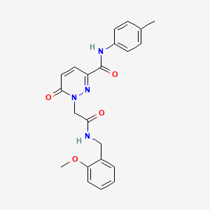 molecular formula C22H22N4O4 B3310524 1-(2-((2-methoxybenzyl)amino)-2-oxoethyl)-6-oxo-N-(p-tolyl)-1,6-dihydropyridazine-3-carboxamide CAS No. 946208-14-6